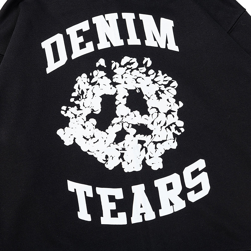 Denim Tears University Zip Up Hoodie Black