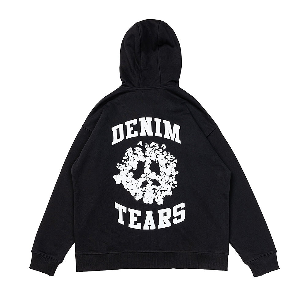 Denim Tears University Zip Up Hoodie Black