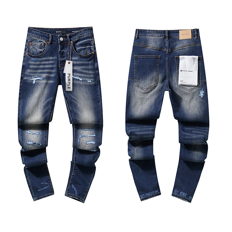 Purple Brand Men's Ripped Light Color Repair Jeans #13
