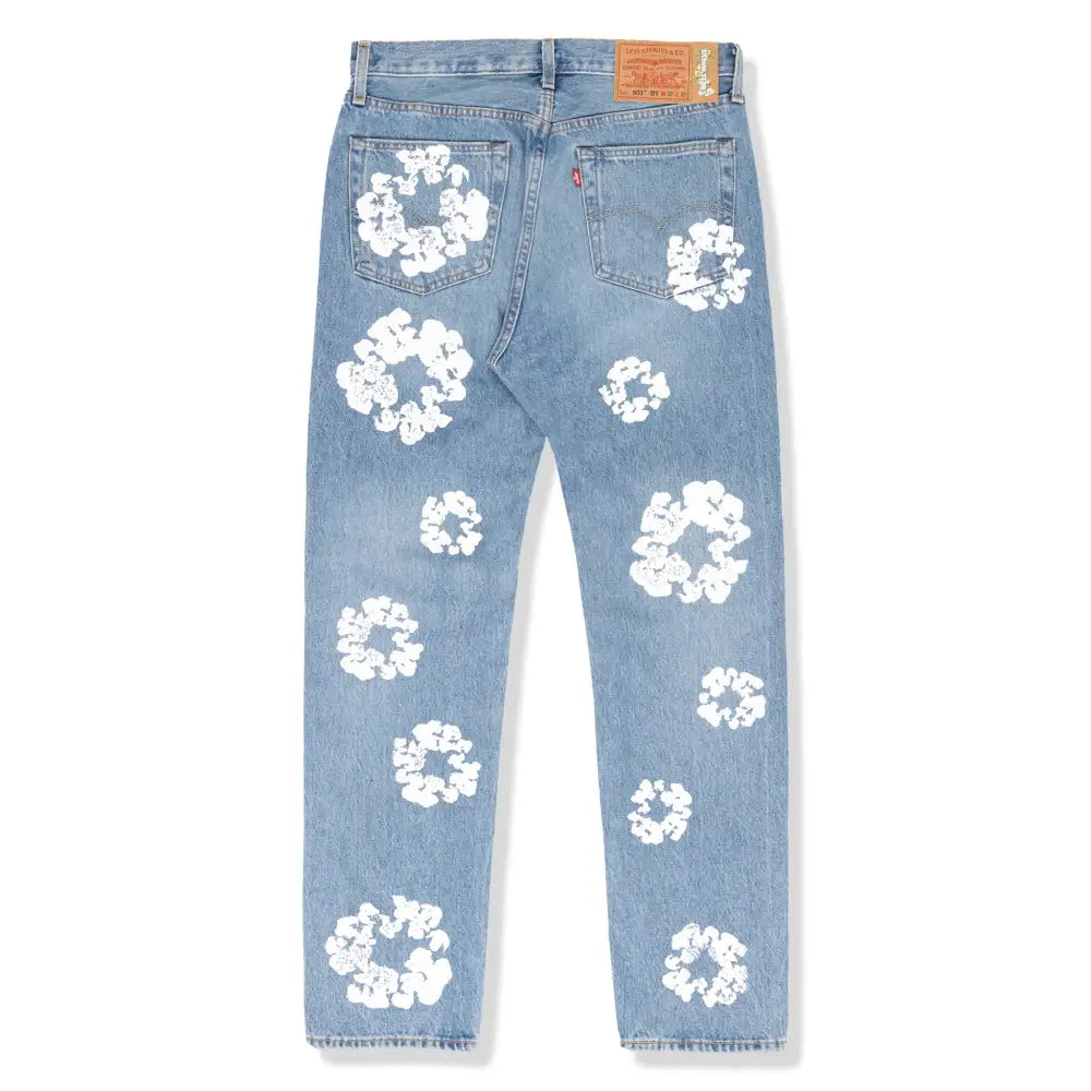 Denim Tears Light Blue Heritage Jeans – Stylish Light Wash