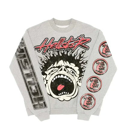 Hellstar Records Crewneck Heather Grey