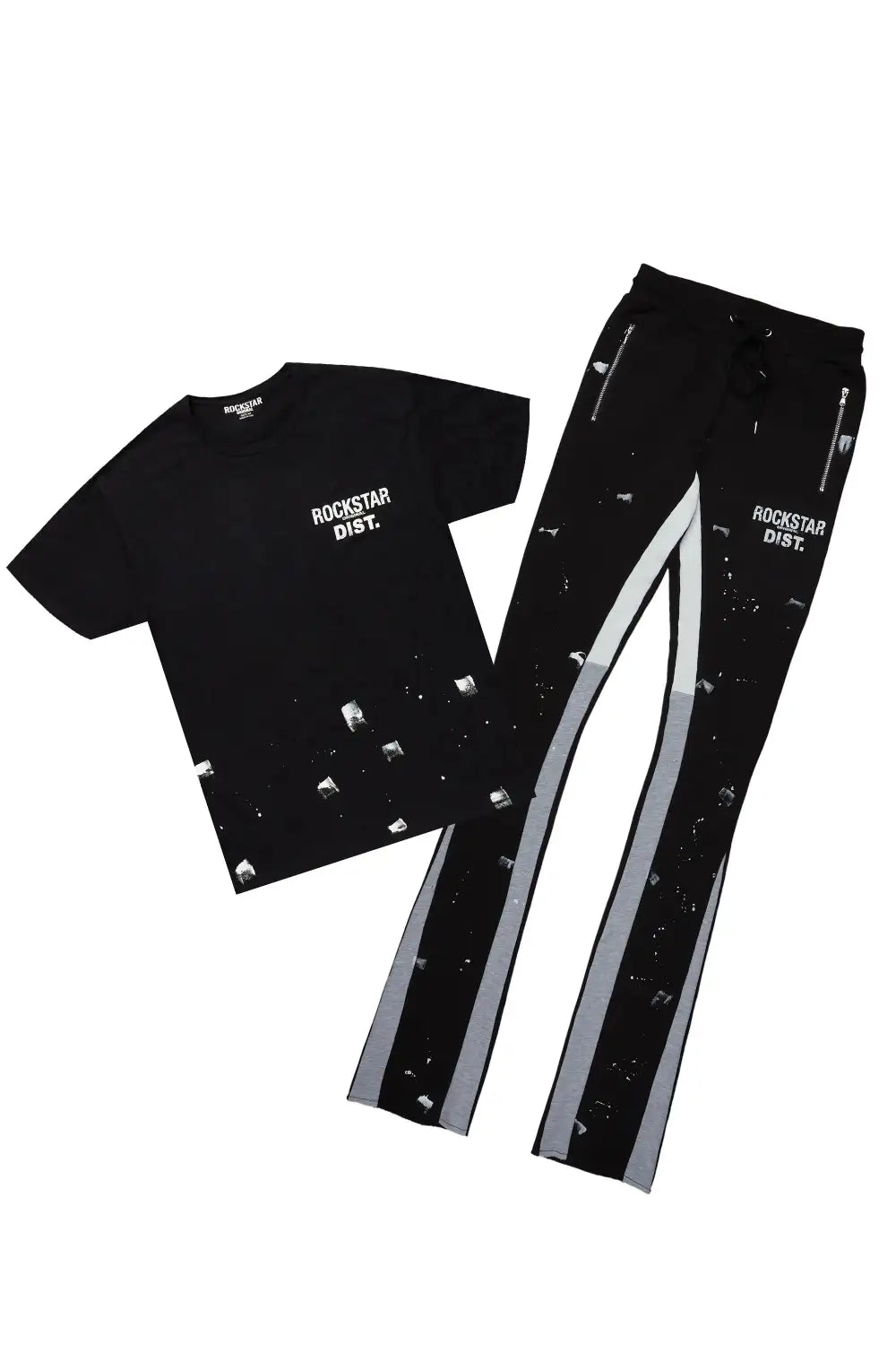 Raffer Black T-Shirt Super Stacked Flare Track Set (2-Piece)
