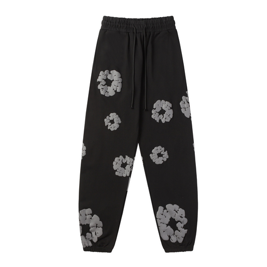 Denim Tears The Cotton Wreath Black and Grey Sweatpants