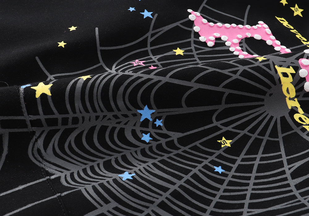 Sp5der P*nk Black Hoodie/Pants (2-Piece)