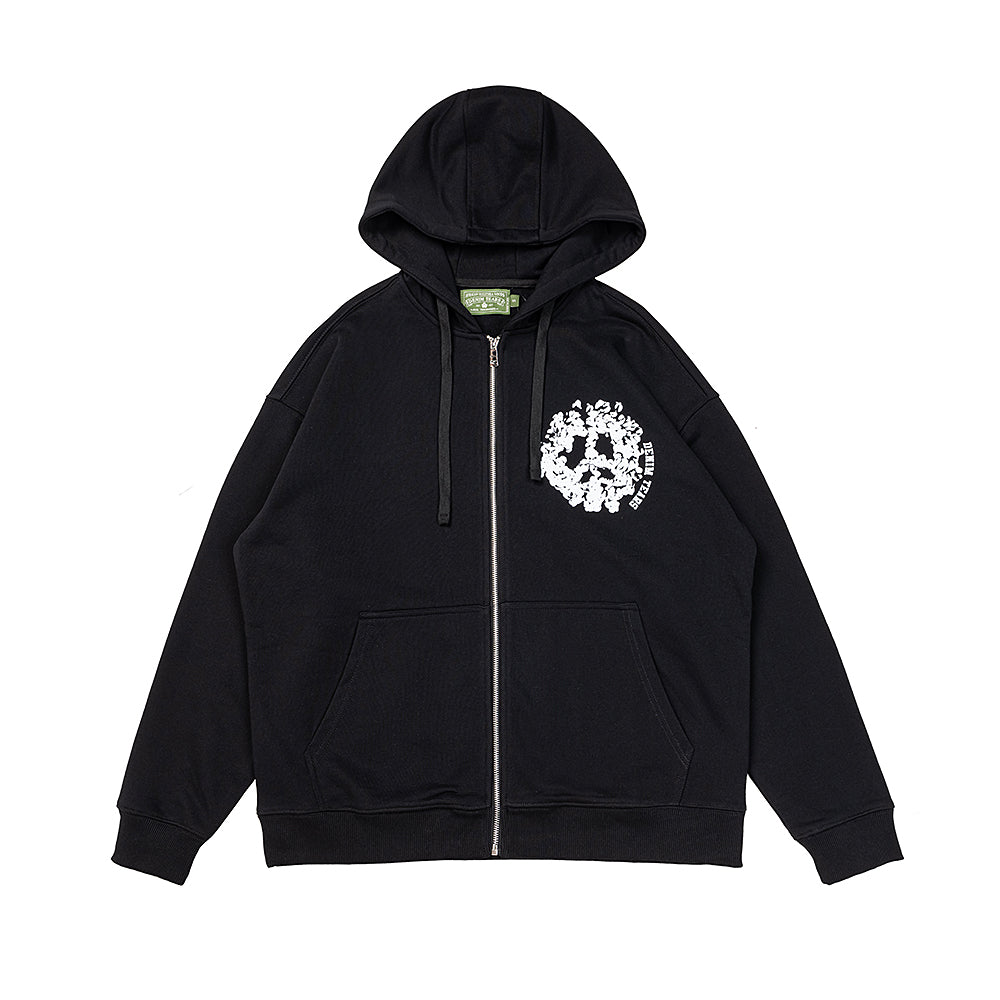 Denim Tears University Zip Up Hoodie Black