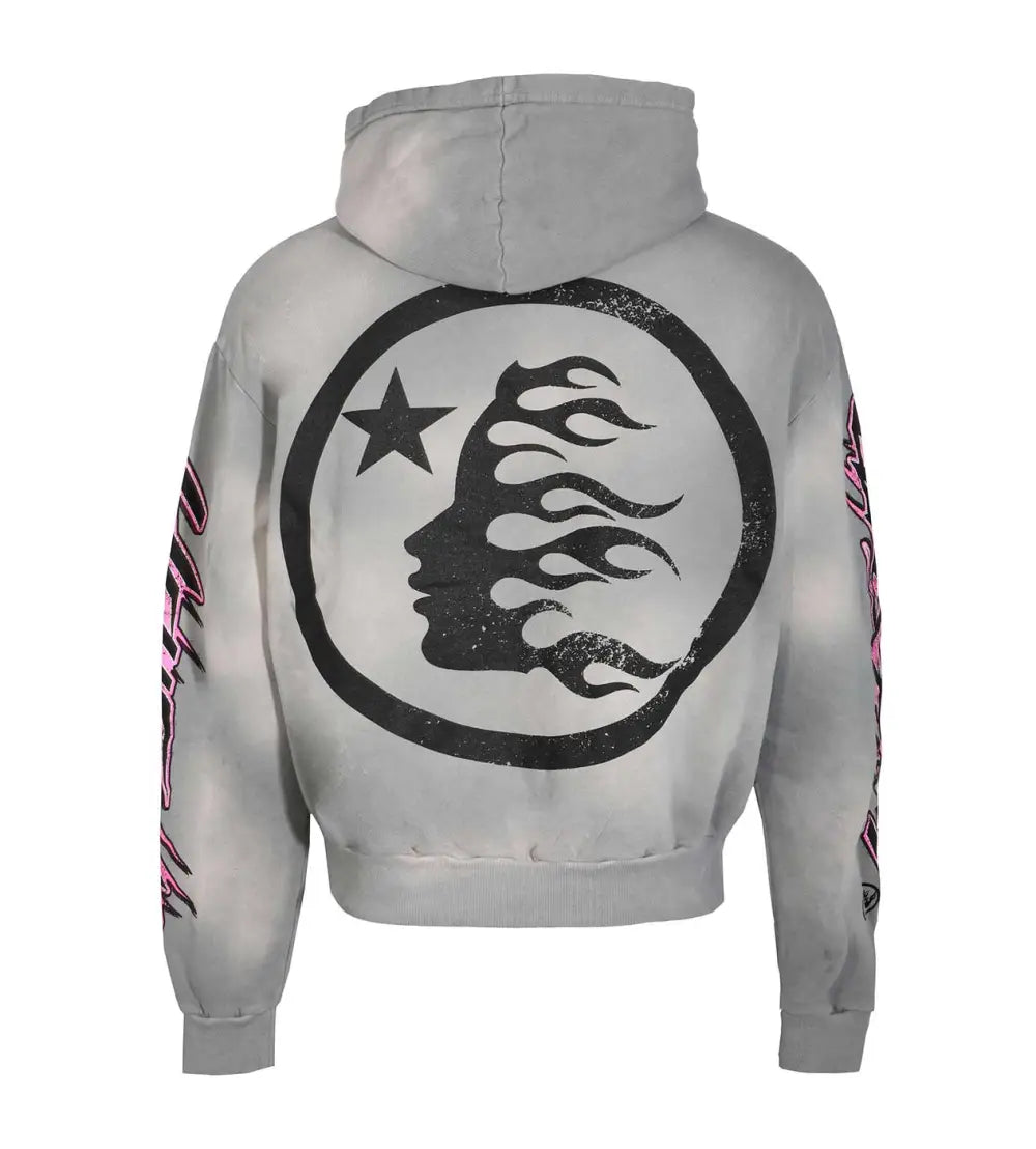 Hellstar Studios Future Flame Hoodie Grey/Pink