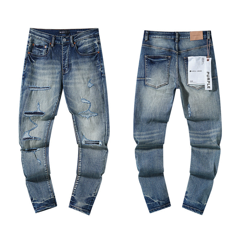 Purple Brand Men's Destroyed Blue Jeans #15