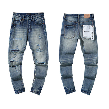 Purple Brand Men's Destroyed Blue Jeans #15