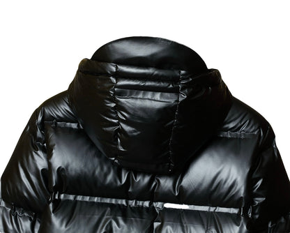 Men's Puffer Jacket with Red Line - Warm Insulated Jacket for Cold Weather