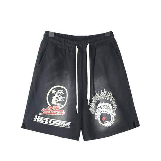 Hellstar Records Faded Black Shorts
