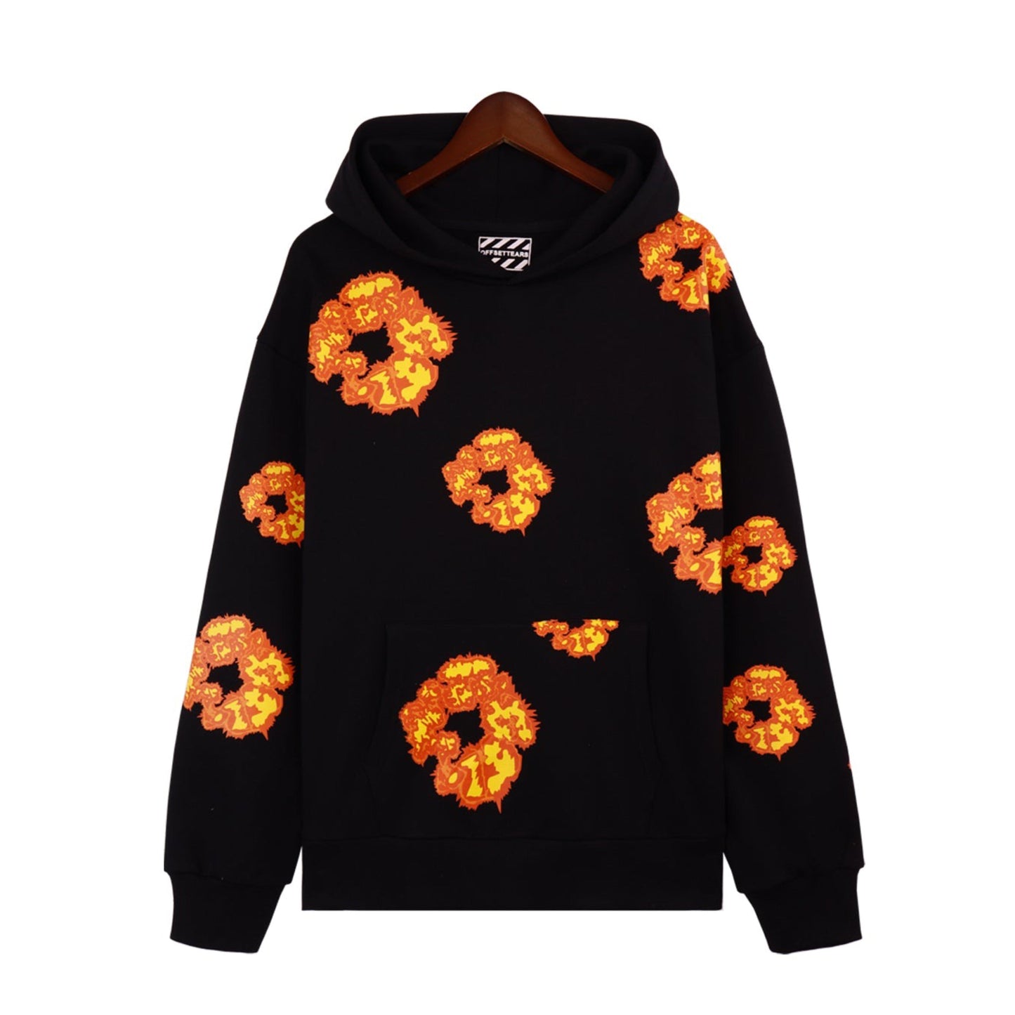 Denim Tears Cotton Wreath Bright Orange Pattern Offset Hoodie
