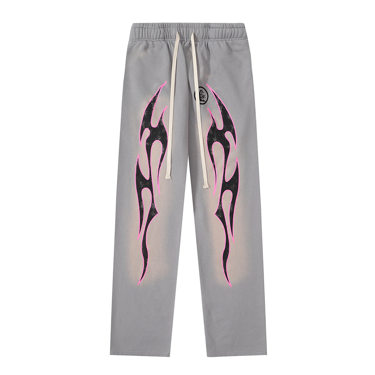 Hellstar Faded Grey Hoodie/Pants With Pink Logo (2-Piece)