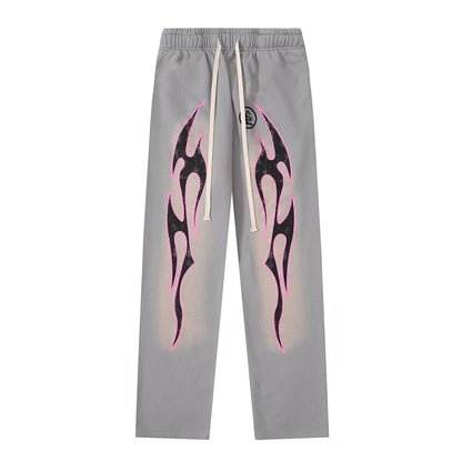 Hellstar Faded Grey Hoodie/Pants With Pink Logo (2-Piece)