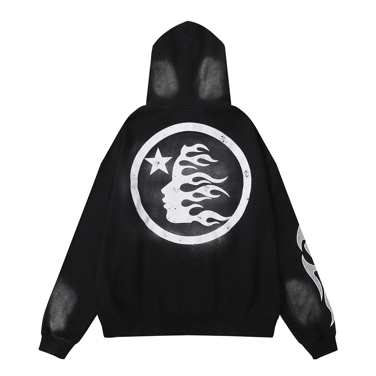 Hellstar Faded Black Hoodie/Pants With Grey Logo (2-Piece)