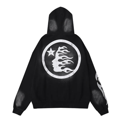 Hellstar Faded Black Hoodie/Pants With Grey Logo (2-Piece)