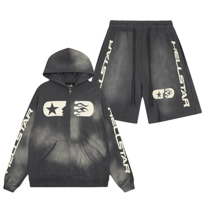 Urban Gray Unisex Hellstar Studios Zip Hoodie – Effortless Style Meets Cozy Comfort