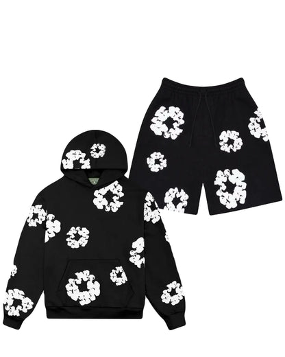 Denim Tears The Cotton Wreath Shorts Black Hoodie/Shorts (2-Piece)