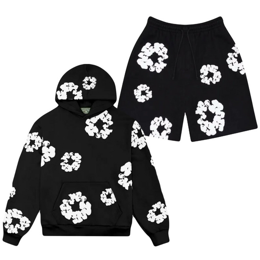 Denim Tears The Cotton Wreath Shorts Black Hoodie/Shorts (2-Piece)