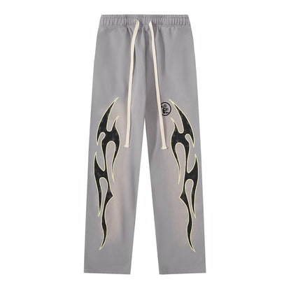 Hellstar Faded Grey Hoodie/Pants With Yellow Logo (2-Piece)