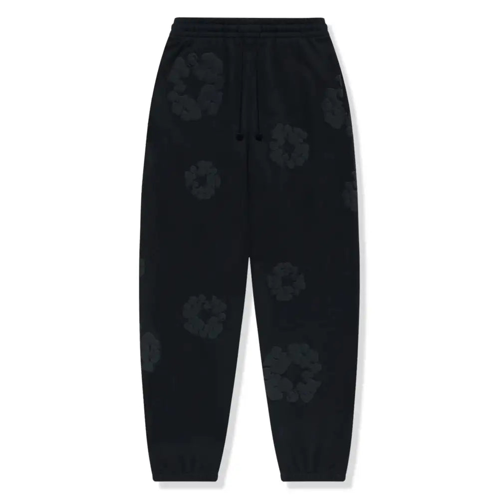 Denim Tears Cotton Wreath Black Monochrome Sweatpants