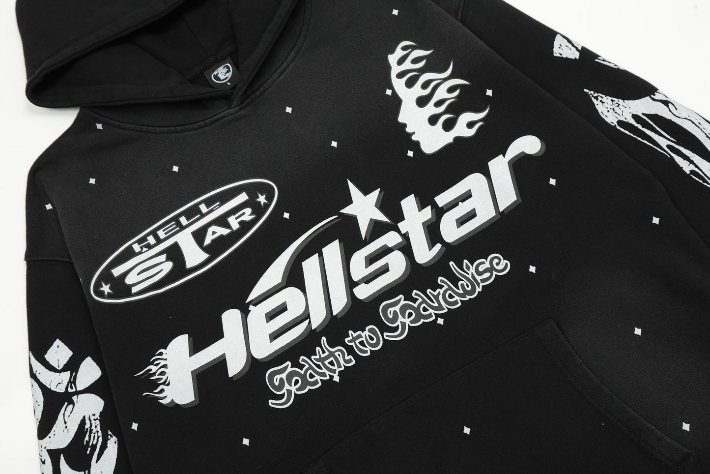 Hellstar Black Dotted Unisex Pullover Hoodie – Elevate Your Casual Look with Effortless Comfort