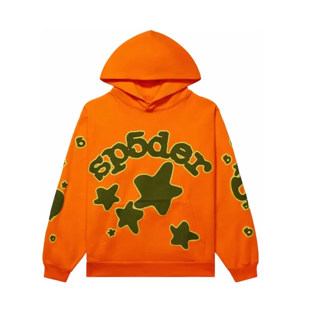 Sp5der Beluga Hoodie Orange/Green