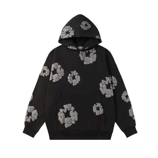 Denim Tears Cotton Wreath Black and Grey Hoodie