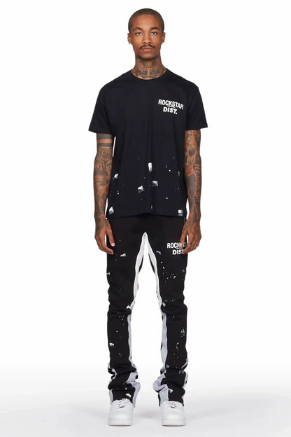 Raffer Black T-Shirt Super Stacked Flare Track Set (2-Piece)