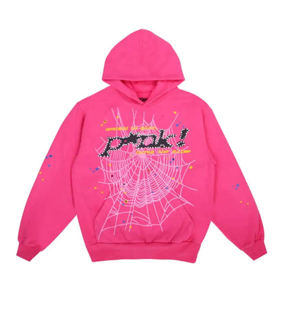 Sp5der P*nk Web Pink Hoodie/Pants (2-Piece)