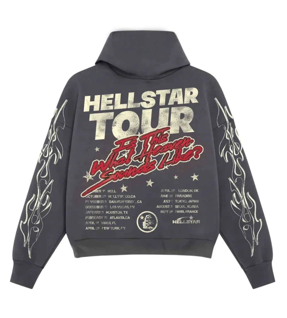 Hellstar Studios Records Tour Hoodie Faded Black
