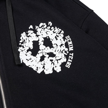 Denim Tears University Zip Up Hoodie Black