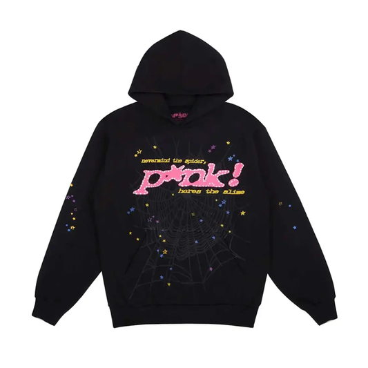 Sp5der P*nk Hoodie Black