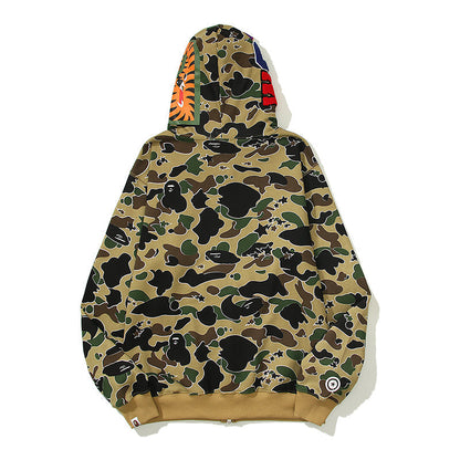 Classic Camo Designer Shark Full Zip Up Unisex Y2K Style Streetwear Made with High-Quality Material