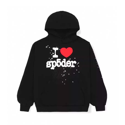Sp5der I Heart Sp5 Hoodie Black
