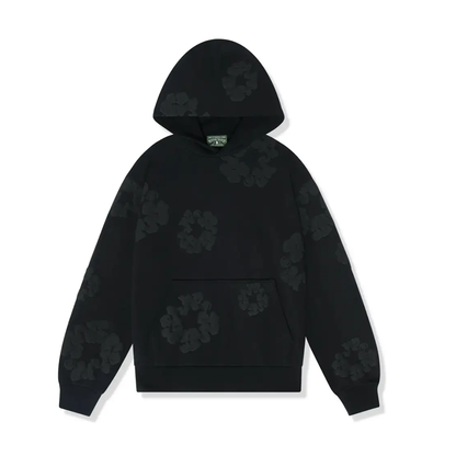 Denim Tears Cotton Wreath Black Monochrome Hoodie