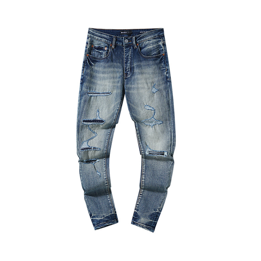 Purple Brand Men's Destroyed Blue Jeans #15