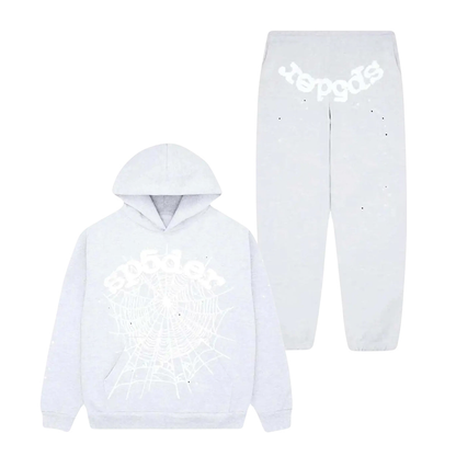 Sp5der OG Web Heather Grey Hoodie/Pants (2-Piece)